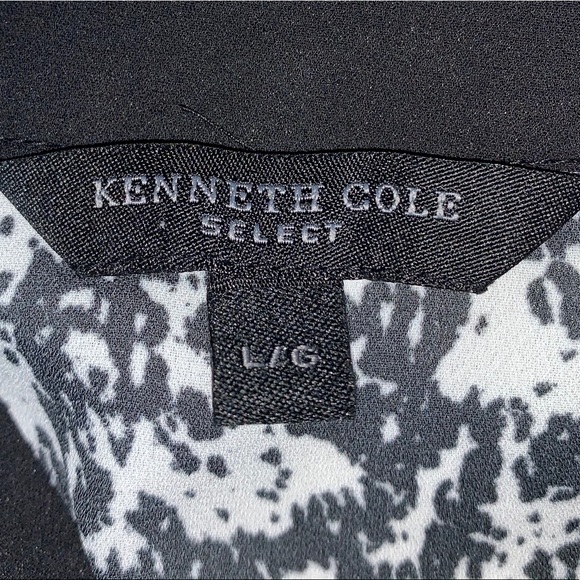 Kenneth Cole Printed Black/White blouse - L - Picture 5 of 7